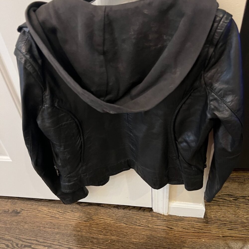 Doma Size Large Leather Jacket with hood - Picture 3 of 3